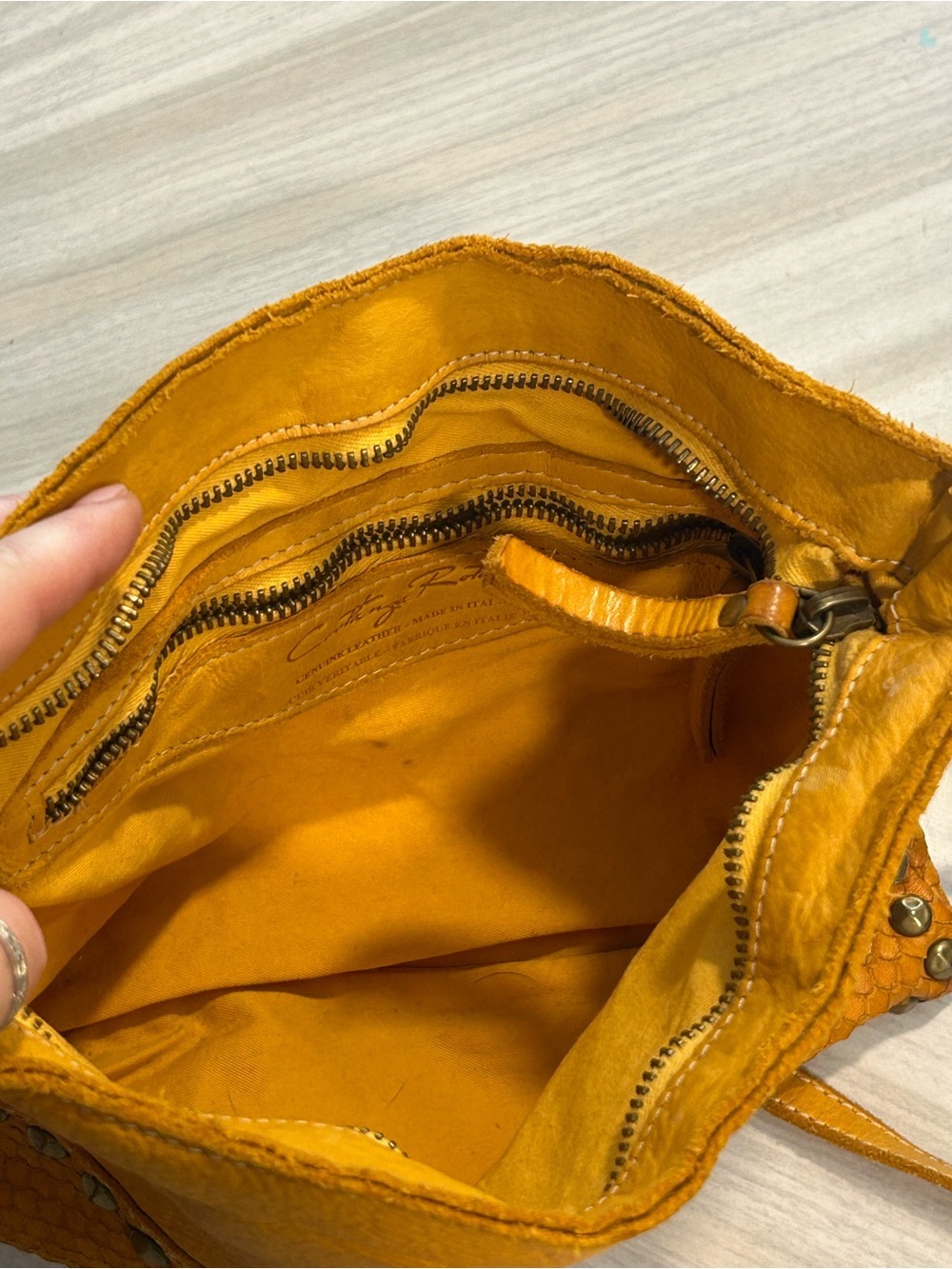 Costanza Yellow Studded Crossbody Bag - Picture 3 of 6